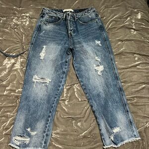 Ella Moss high waist straight cut button fly jeans